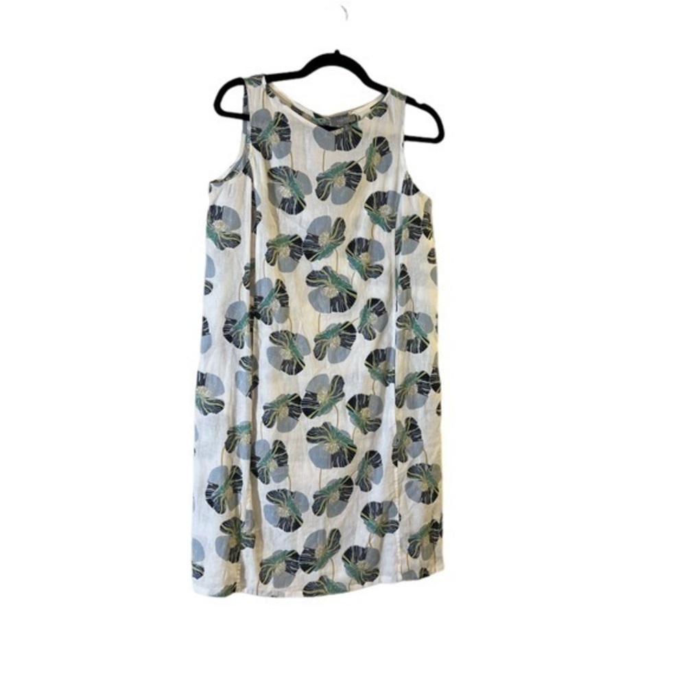 HABITAT blue and white modern flower print line/cotton summer dress